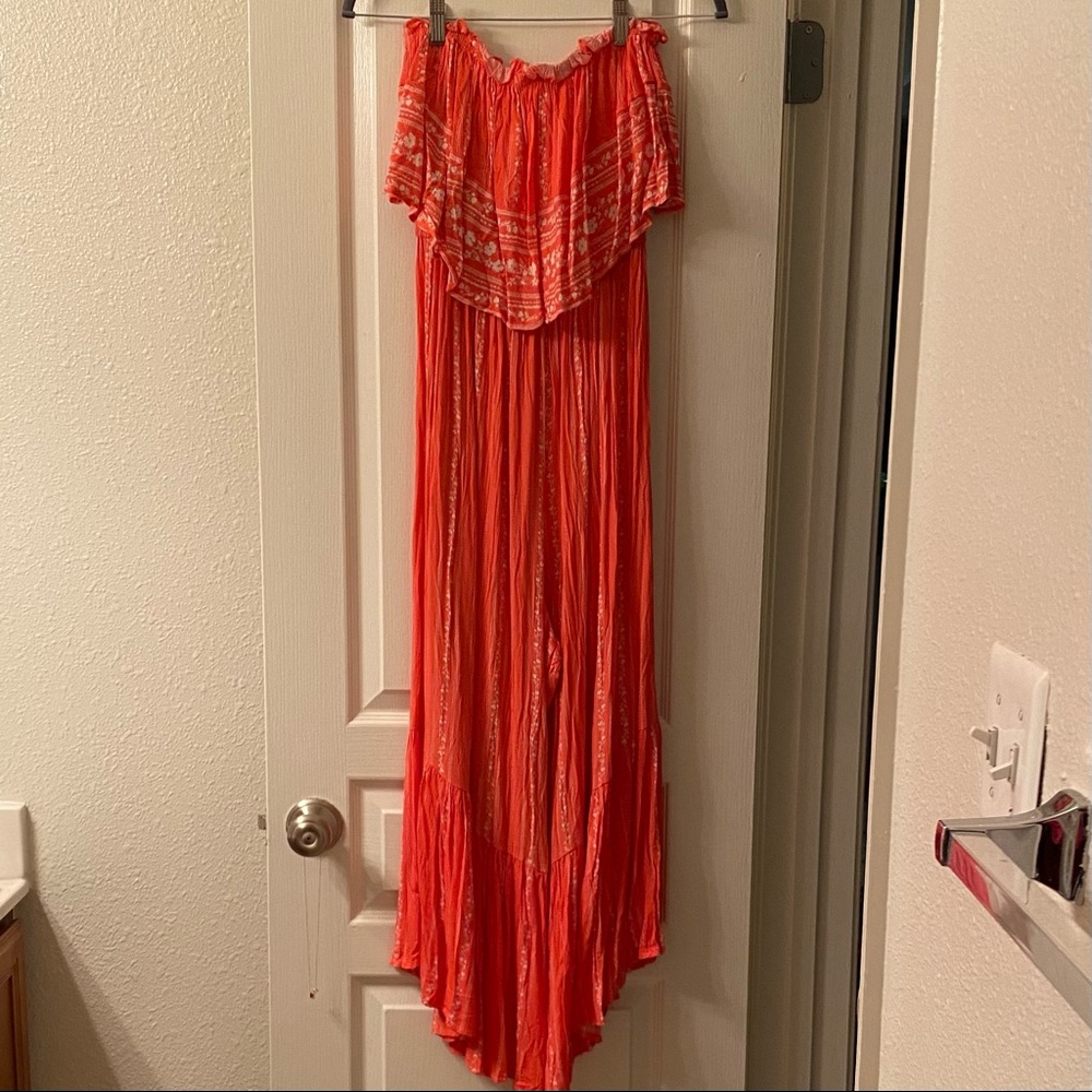 Bright Orange (Coral) Romantic Jumpsuit Romper